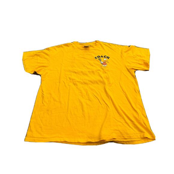 Vintage Oneita Yellow Mens Coach Duck Tennis Bend On Your Knees T-Shirt Size 3XL - Picture 1 of 11
